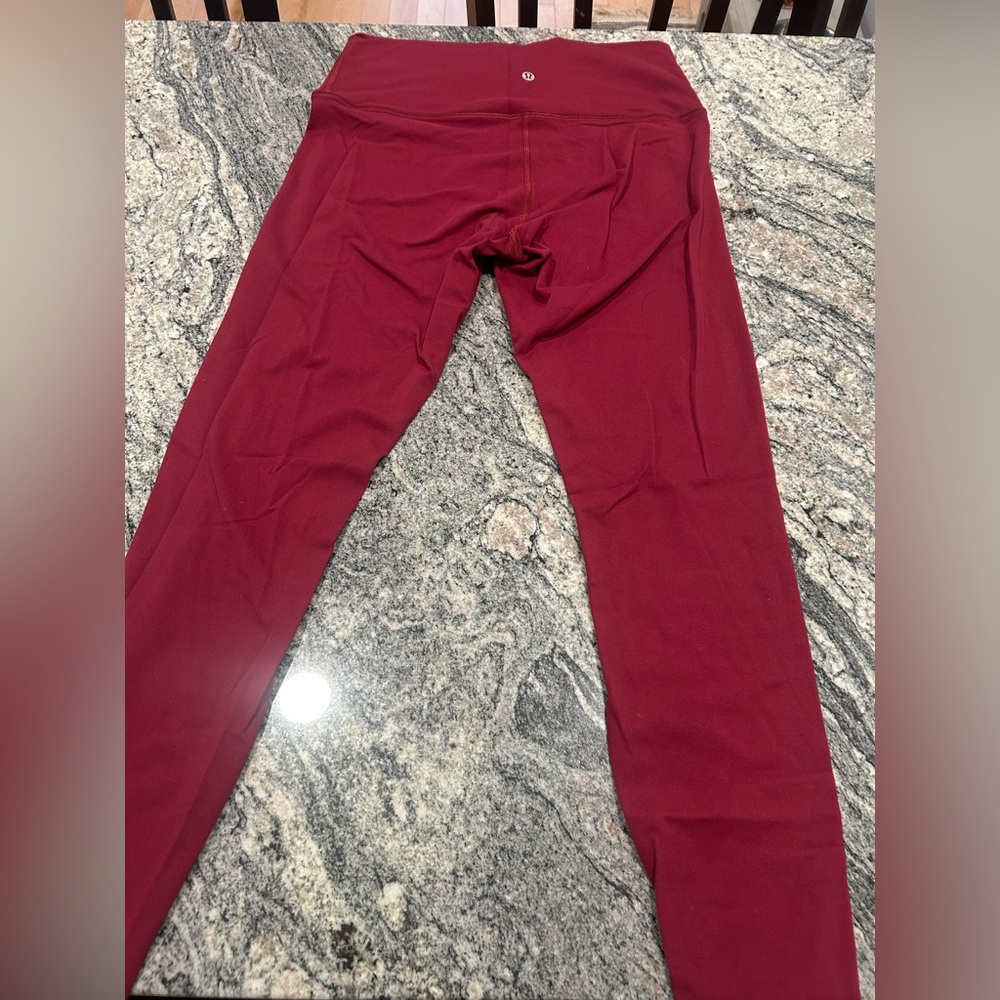 Lululemon leggings. Dark red